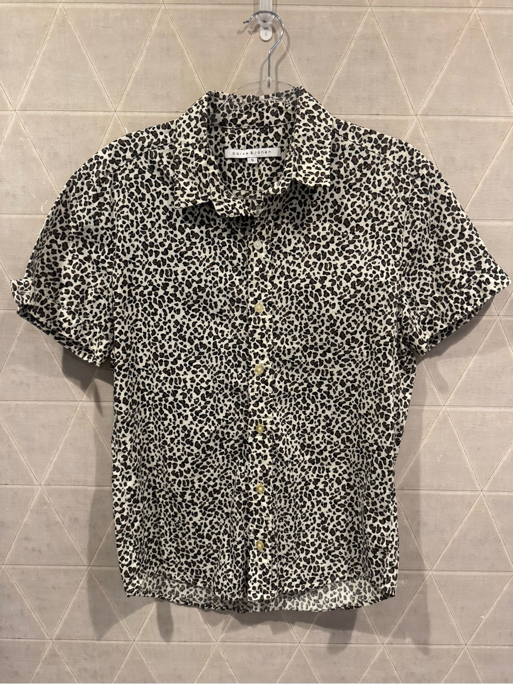 Parke & Ronen casual button up short sleeve shirt S